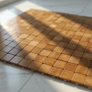 Bambu Paspas Kare Desenli 60*41 cm  - Banyo Paspas  $i