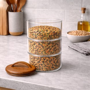 Boğumlu Akasya Kapaklı Cam Kavanoz 950 ml.  - Tüm Ürünler  $i