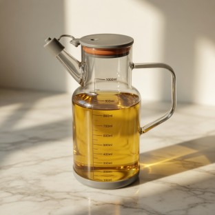 Tüm Ürünler Gri Yuvarlak Cam Yağdanlık 1000 ml 