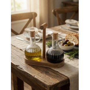 Akasya Standlı Yağlık Sirkelik 2*300 ML. - Mutfak Mutfak Gereçleri Yağlık & Yağdanlık & Sürahi $i