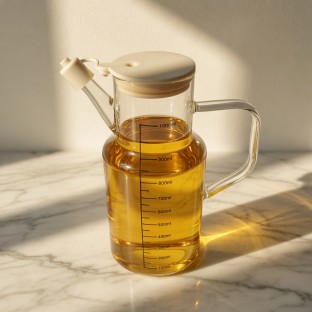 Beyaz Yuvarlak Cam Yağdanlık 1000 ml - Mutfak Mutfak Gereçleri Yağlık & Yağdanlık & Sürahi $i