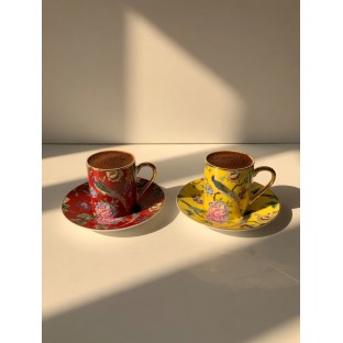 Porselen Altı Kişilik Fincan Takımı Deco 6*90 ML - Mutfak İçecek Hazırlama Kahve Fincanları & Kupalar $i