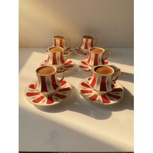 Porselen Takımı Altılı Hale 6*90 ML - Mutfak İçecek Hazırlama Kahve Fincanları & Kupalar $i